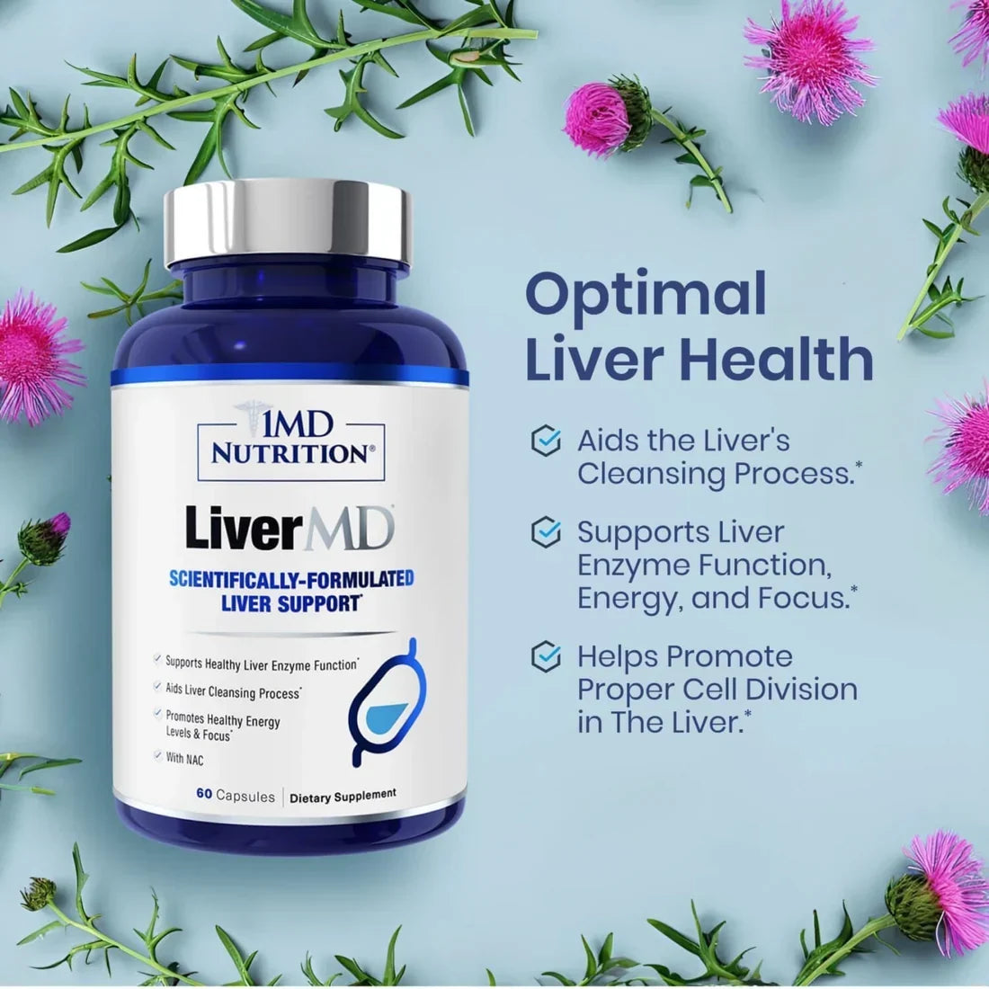 1MD LiverMD Liver Support 60 Capsules