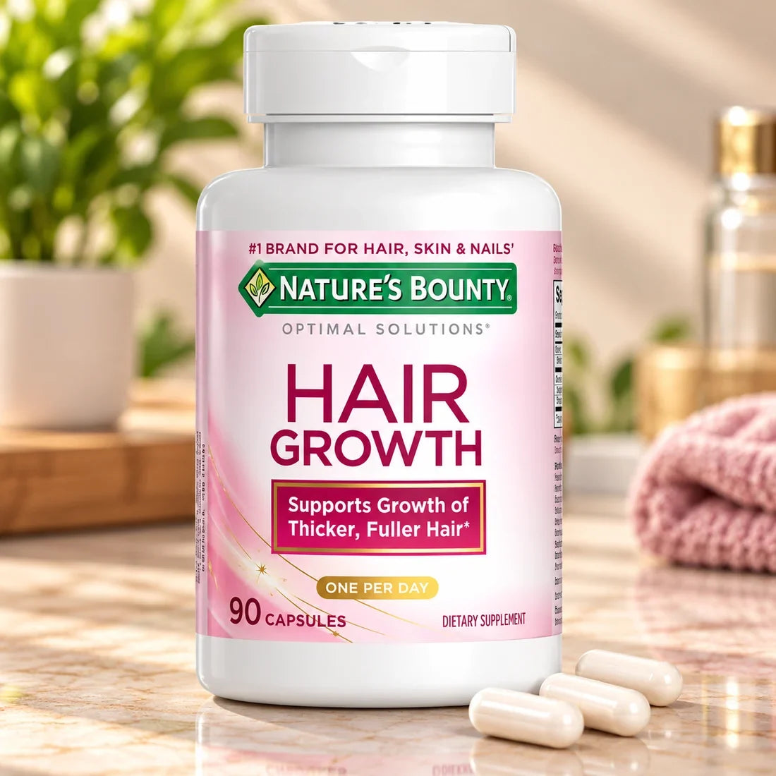 Nature's Bounty Hair Growth Supplement Biotin 90 Capsules Pack of 5