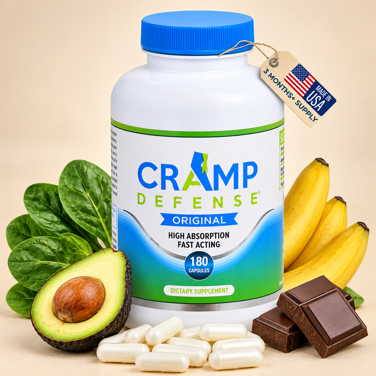 Cramp Defense Original Muscle Support 180 Capsules