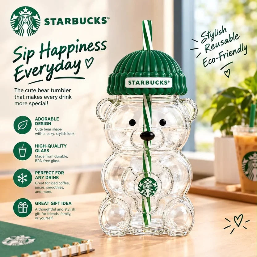 Starbucks Bearista Glass Cup 20oz