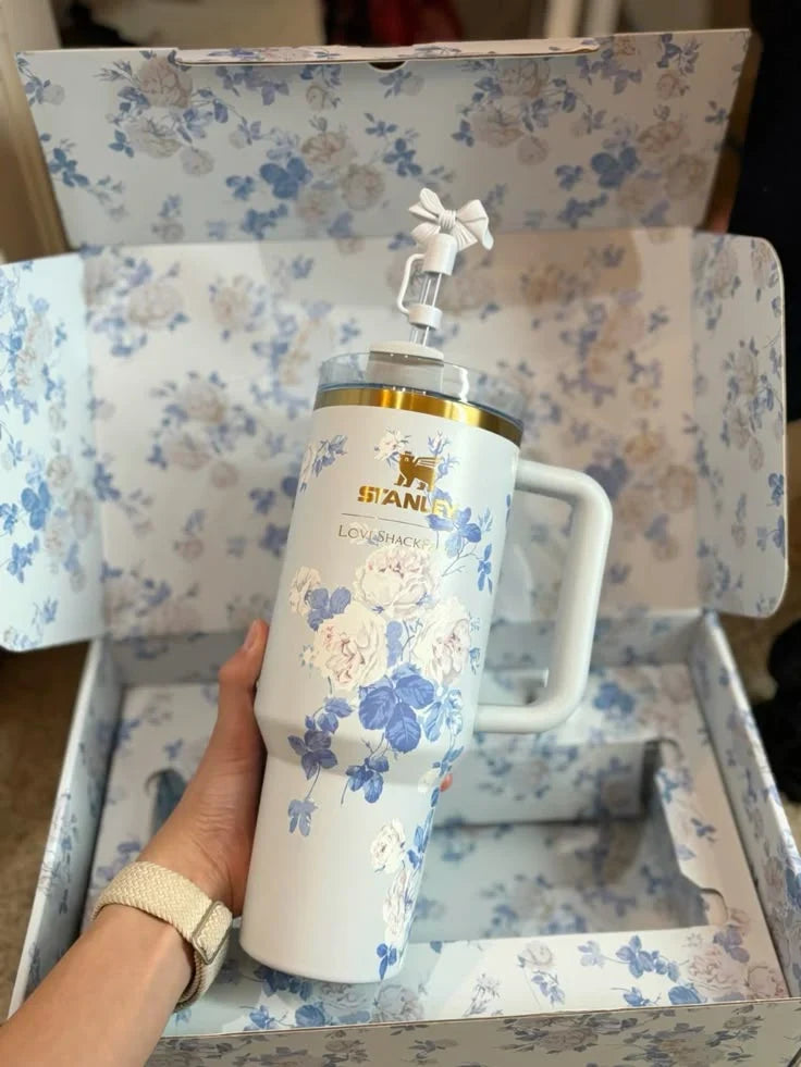 Stanley LoveShackFancy Rosa Beaux Blue 40oz