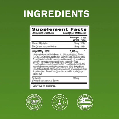 NaturalSlim Testosterin 180 Capsules