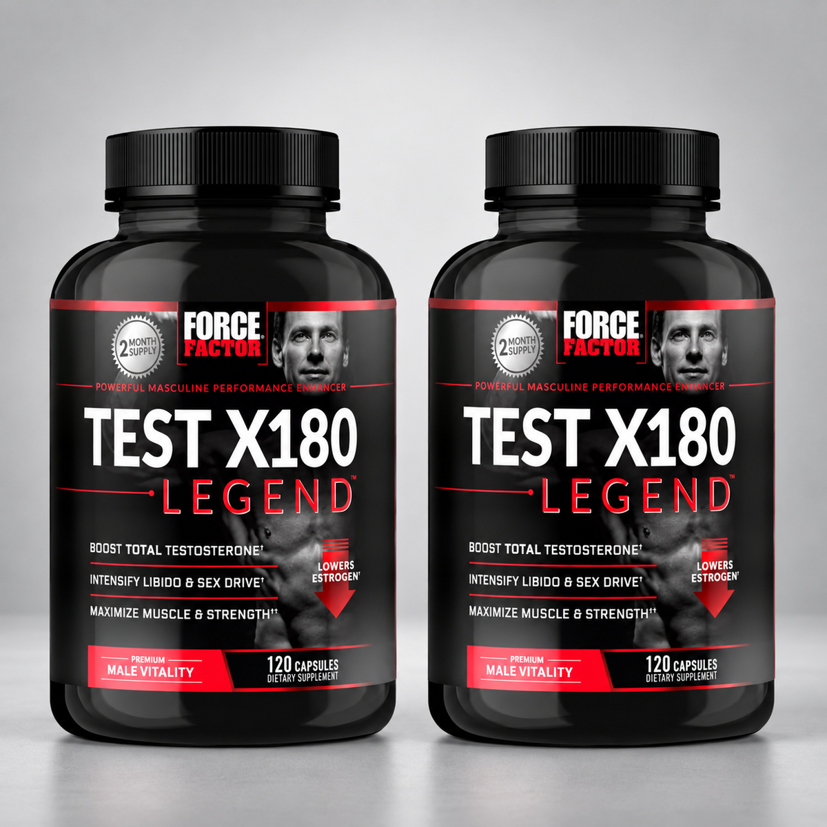 Force Factor Test X180 Legend Testosterone Booster – 120 Capsules ( Pack of 2 )