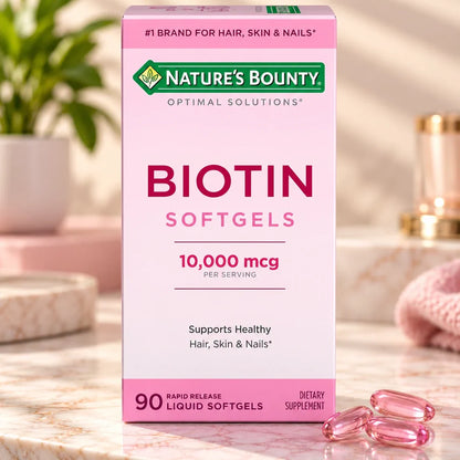 Nature's Bounty Hair Growth Supplement Biotin 90 Capsules Pack of 5