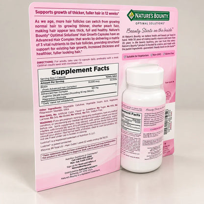 Nature's Bounty Hair Growth Supplement Biotin 90 Capsules Pack of 5