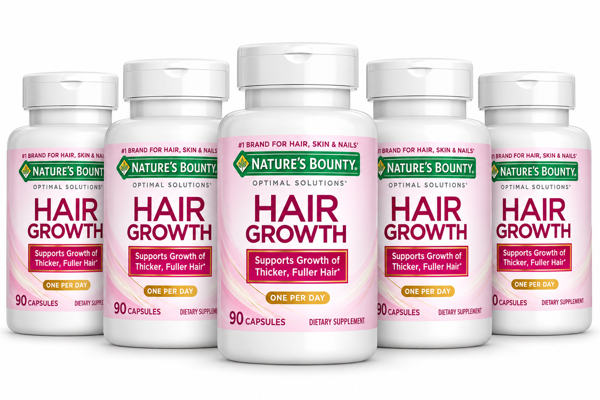 Nature's Bounty Hair Growth Supplement Biotin 90 Capsules Pack of 5