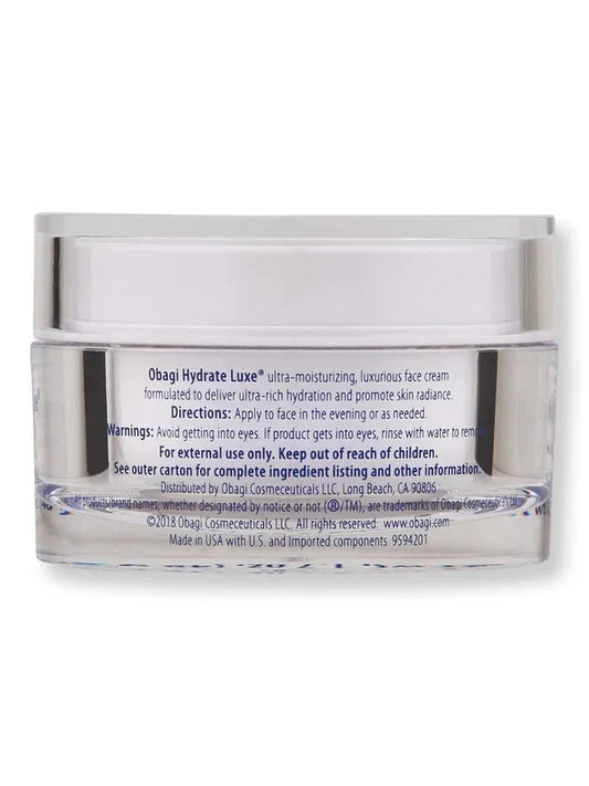 Obagi Hydrate Luxe Moisture Rich Cream – 1.7 oz / 48 g | Intense Hydration & Anti-Aging Night Cream