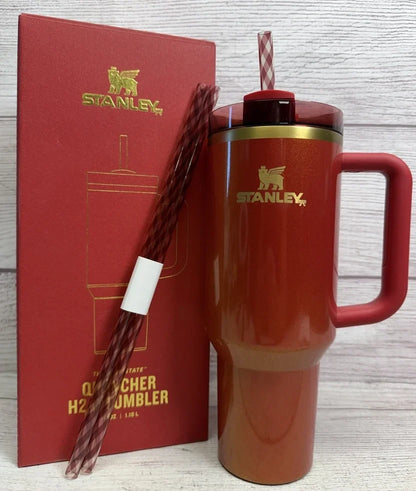 Stanley Scarlet Tinsel Quencher H2.0 40oz