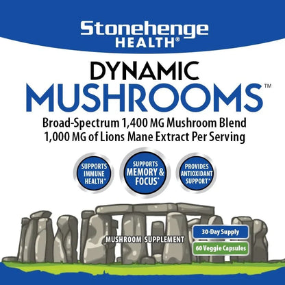 Stonehenge Dynamic Mushrooms Supplement – 60 Capsules